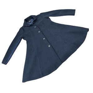 Torrid Size 00 (M) Navy Wool Blend Shawl Collar Coat Fit & Flare Jacket wpockets